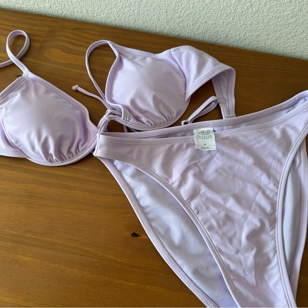 🖤❣️Target Wild Fable Purple Bikini Set High Cut Low Rise Underwire Medium